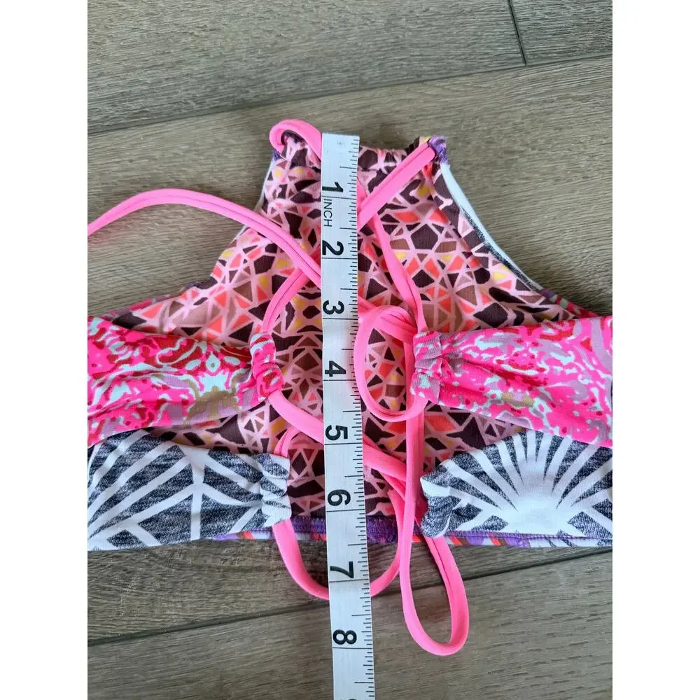 Maaji Reversible Lace-Up Back Bikini Top - Fits Girls Medium
